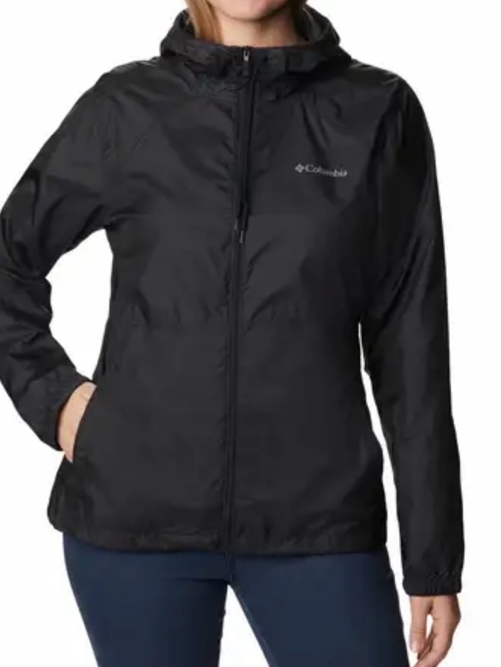 Columbia Women's Plus Size Black Windbreaker Jacket